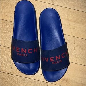 Givenchy Navy and Red Logo Slides